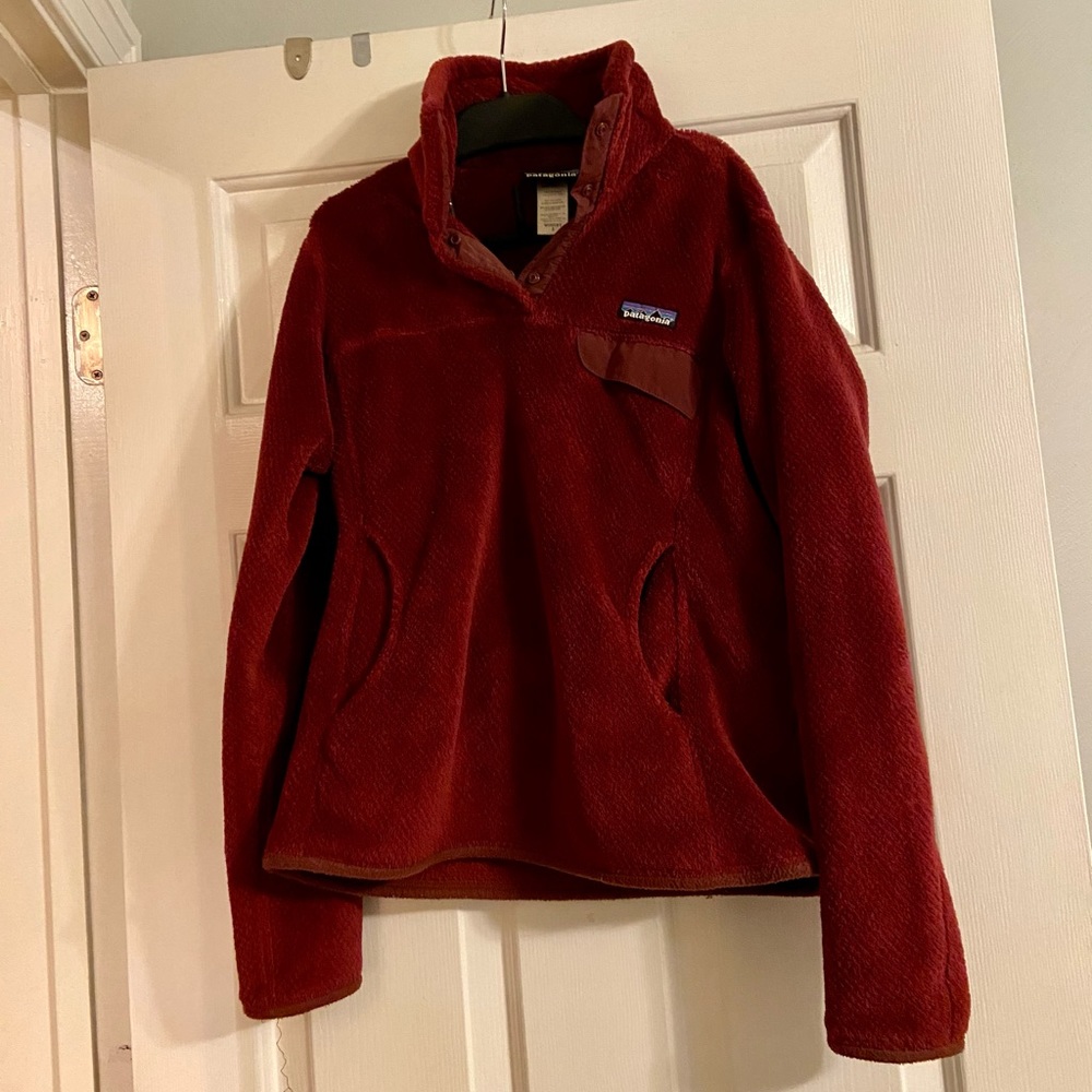 Patagonia Fleece Pullover, Burgundy